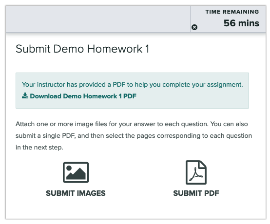 timer on screen for timed assignment