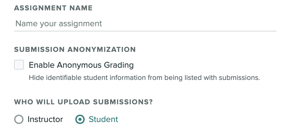 Anonymous Grading setting 