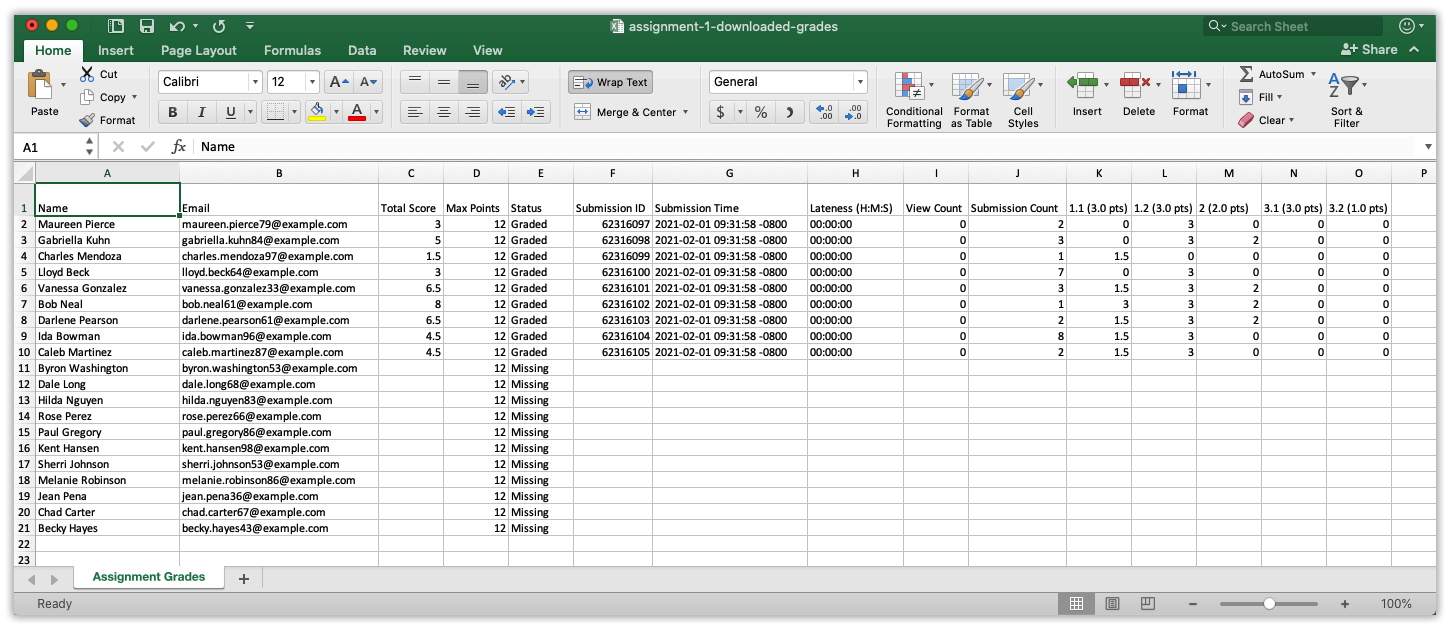 download grades spreadsheet