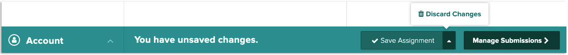 Instructor seeing the unsaved changes and the discard changes option